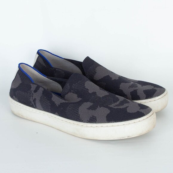 Rothys Womens The Original Slip On Knit Sneakers Shoes Size 7 Gray Camo Casual - Picture 1 of 8